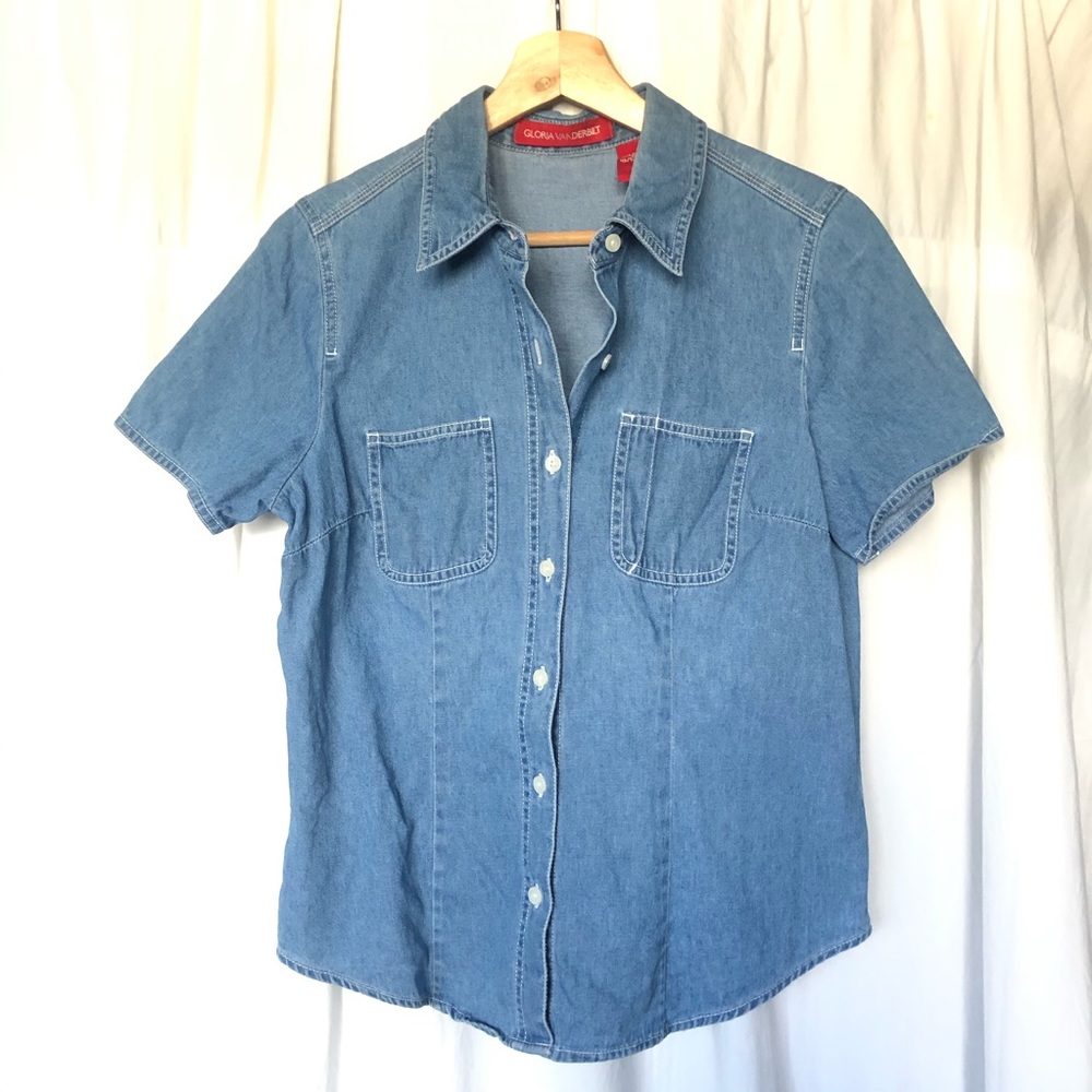 Vintage short sleeve button down top